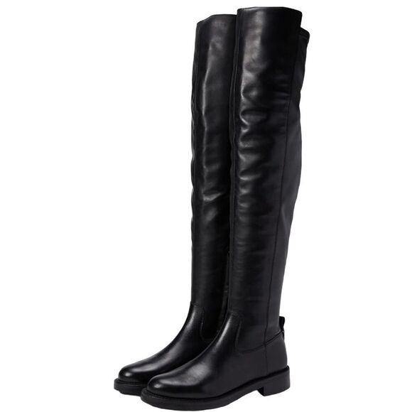 Sam Edelman Over The Knee Boots Size 7.5 Black Leather Narisa Zip Up Block Heel - Picture 10 of 10